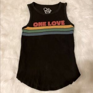 CHASER “ONE LOVE” Grey Tank Top! Size M! Good Condition! Cute for Summer!☀️🦋🌺
